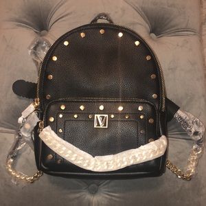 Victoria Secret black and gold mini backpack